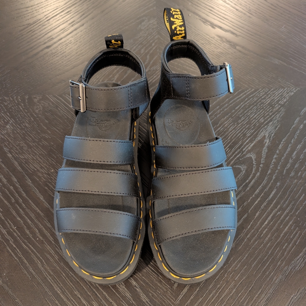 Dr. Martens Women's Blaire Fisherman Sandal, Black Hydro Leather